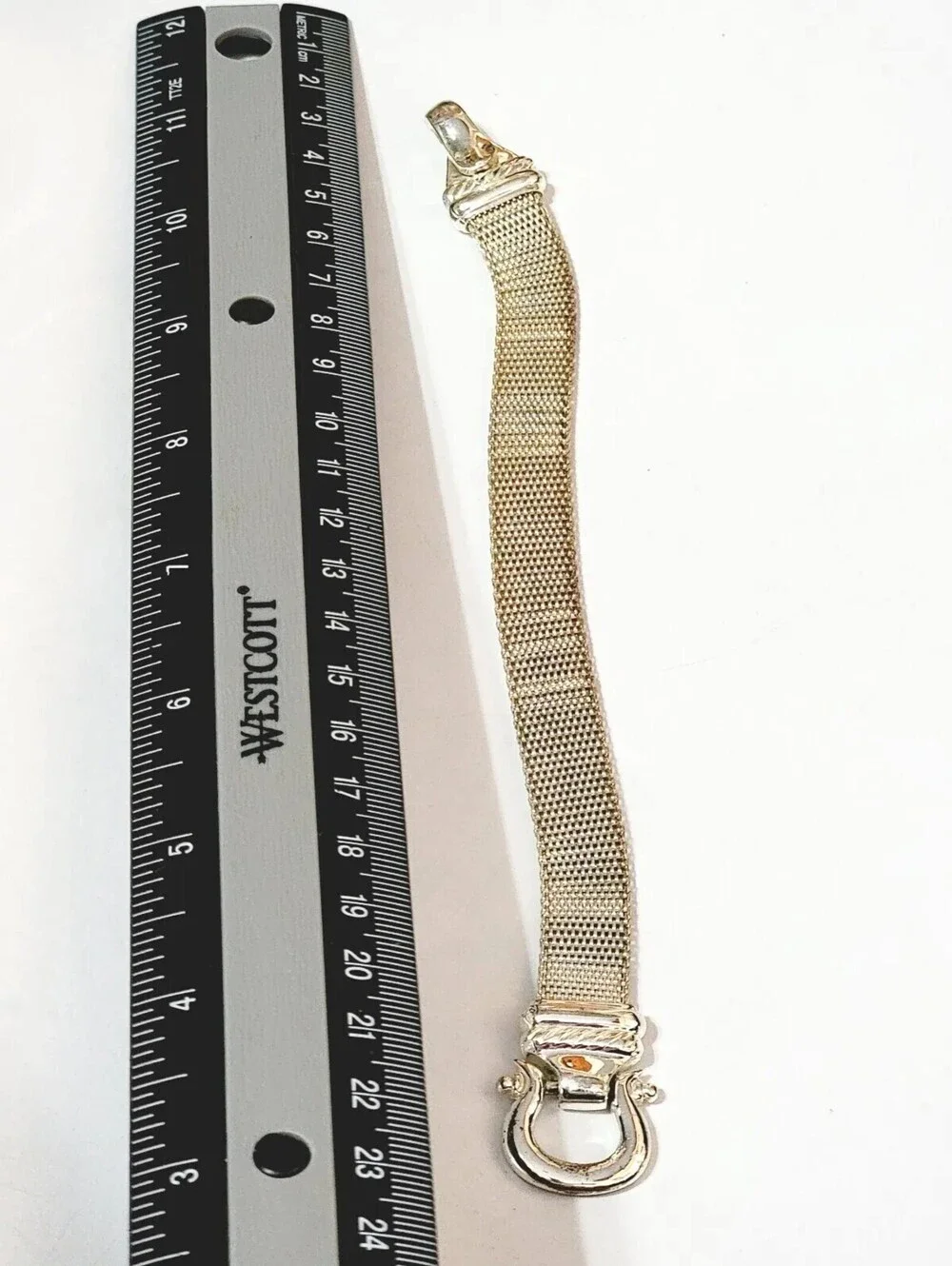 Silver-tone Mesh Buckle Bracelet sbr-65